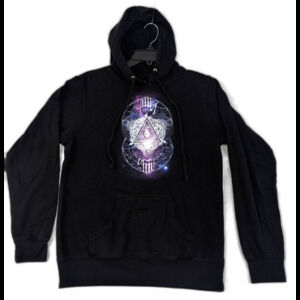 Chrome Graphic Hoodie Men’s Medium | Mystic Triangle Eye Design | 6199